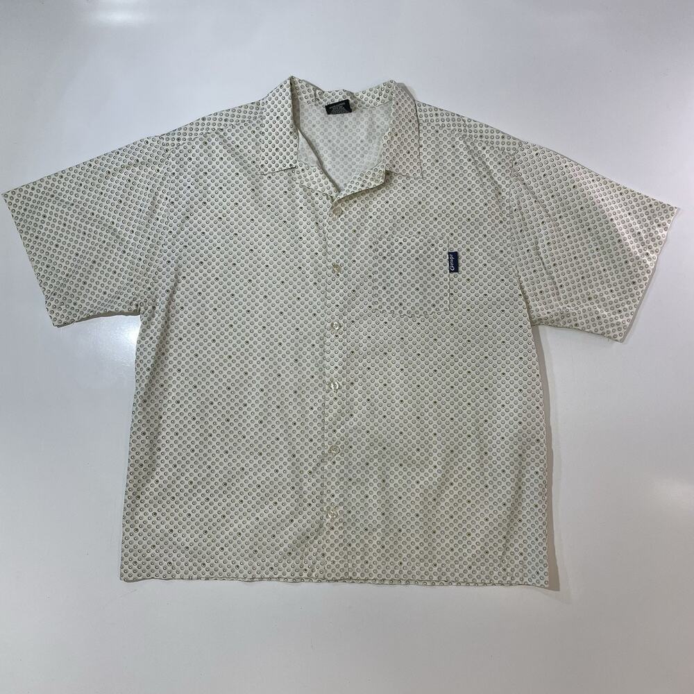 VTG 80s 90s Club Shirt Men’s XL Baggy Fit Green Circles Skate Surf Geometric